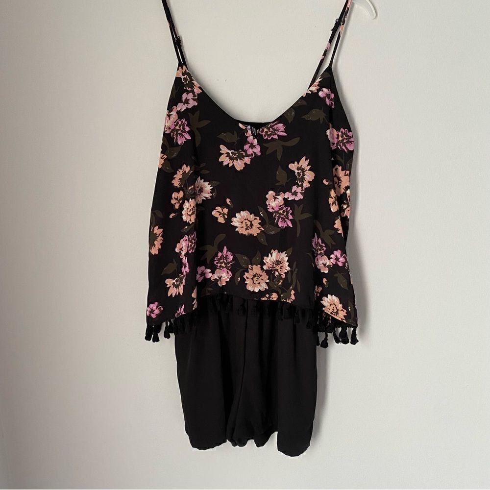 Design Lab Floral Sleeveless Layered Romper